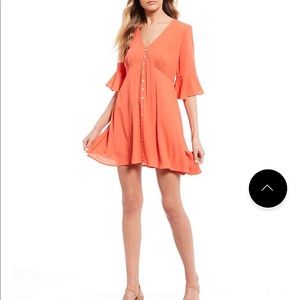 NWT Chelsea & Violet coral bell sleeve dress